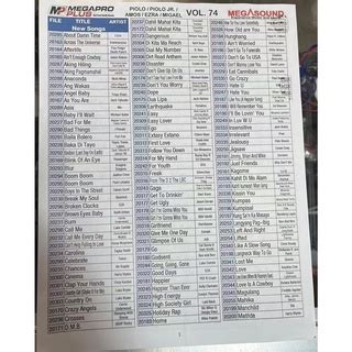 megapro songbook list